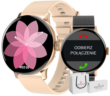 Dámske hodinky Giewont GW330-4 Rose Gold-Pink Powder Silicone Strap + Black Bracelet