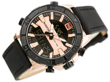 Pánske hodinky - Nf9114 (Zn046d) - Black/Rosegold