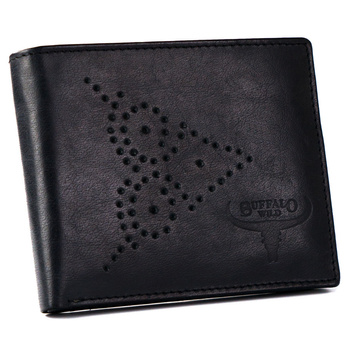 Pánska kožená peňaženka so zdobenou prednou stranou