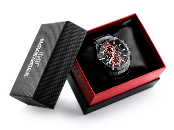 Pánske hodinky - Nf9149 (Zn090b) Black / Red + Box