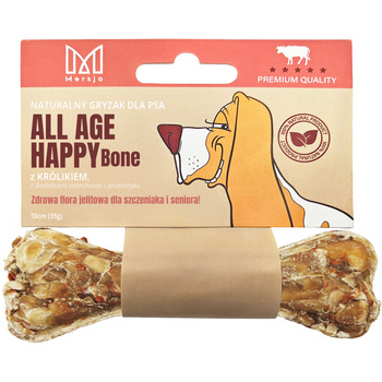 Kosť MERSJO s králikom a prebiotikami 10 cm - pre šteňatá a seniorov