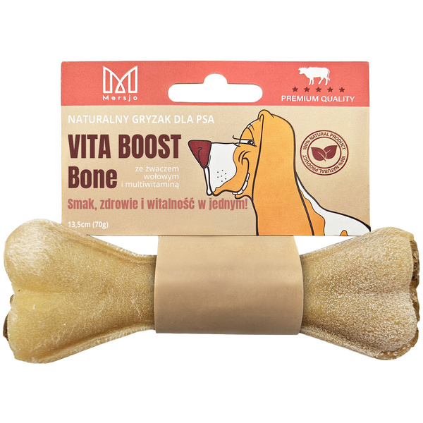 MERSJO žuvacia kosť pre psov s bachorom a multivitamínom 13,5cm - vitalita