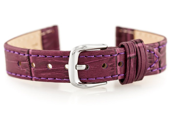 Kožený remienok na hodinky W41 - fialový - 12 mm