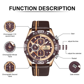 Pánske hodinky Nf8018 - Chronograf (Zn122d) + krabička