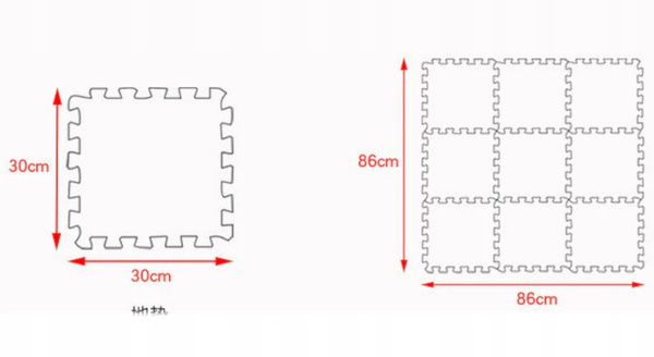 Hrubé penové puzzle eva mat 9 ks zvierat 38