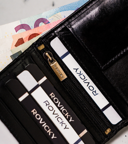 Pánska kožená peňaženka na karty s RFID Protect