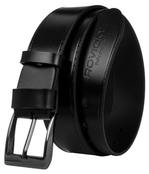 Široký, prešívaný pánsky opasok z prírodnej lícovej kože