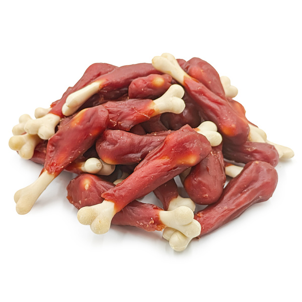 Vápencové stehno s kačacinou, prírodná pochúťka pre psov, Mersjo, WildLeg, 500g