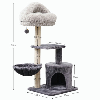 Škrabadlo pre mačky, domček, posteľ Penthouse 95 cm