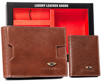 Darčeková sada: pánska kožená peňaženka, puzdro a kľúčenka