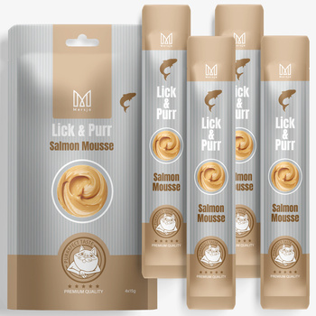Pochúťka pre mačky – Lick & Purr: Lososová pena Mersjo 60g
