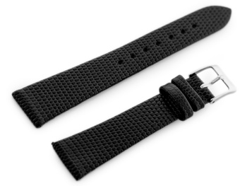 Kožený remienok na hodinky W107 - Čierny/Sed 20 mm