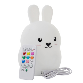 Silikónová nočná lampa Králik pre deti LED USB + ovládač