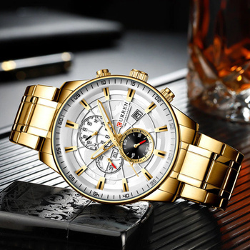 Pánske hodinky 8362 (Zc017c) - chronograf + krabička