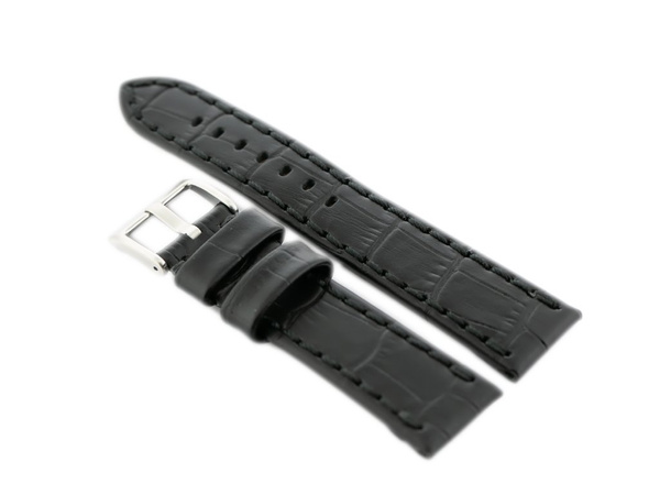 Kožený remienok na hodinky W49 - čierny - 22 mm