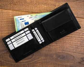 Veľká, kožená pánska peňaženka s RFID systémom