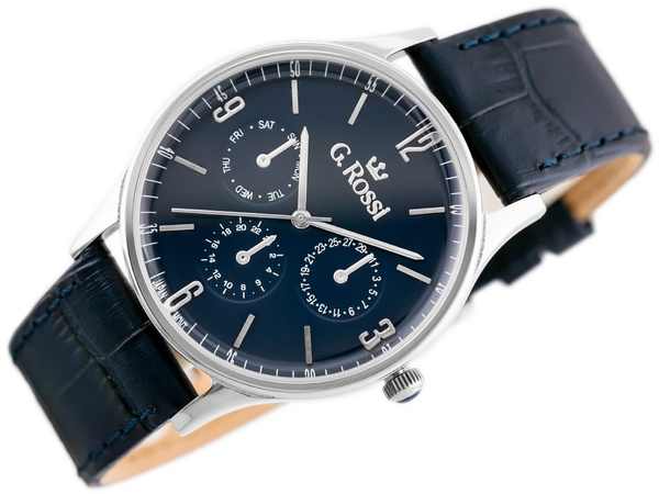 Hodinky – 10737a-6f1 (Zg258e) modrá/strieborná + krabica