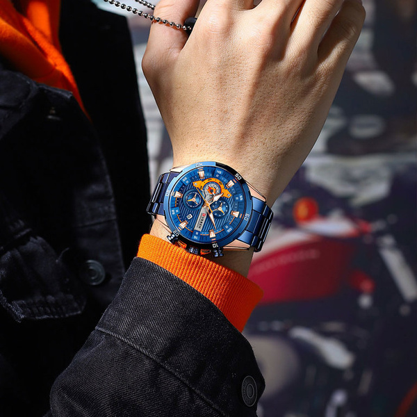 Pánske hodinky 8402 – chronograf (Zc029d) + krabička