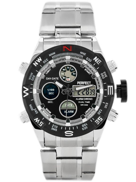 Pánske hodinky Zeus – A890 (Zp257b) – strieborné/čierne