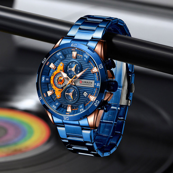 Pánske hodinky 8402 – chronograf (Zc029d) + krabička