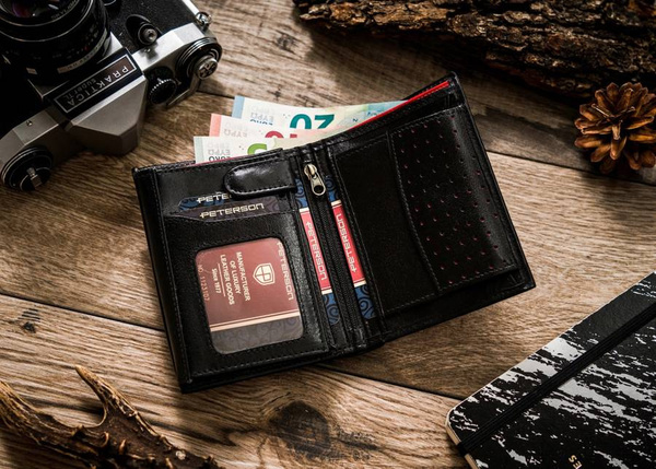 Vertikálna pánska peňaženka vyrobená z RFID prírodnej kože
