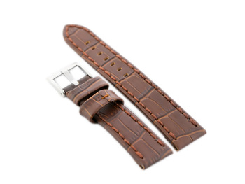 Kožený remienok na hodinky W49 - tmavohnedý - 20 mm