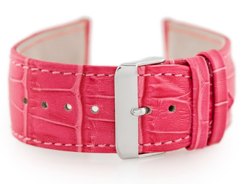 Kožený remienok na hodinky W64 - ružový - 26 mm