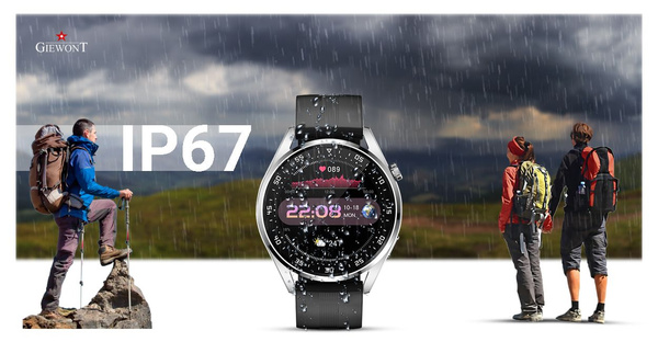 Giewont GW450-4 Silver Smartwatch + čierny silikónový remienok