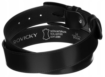 Široký pánsky kožený opasok s kovovou prackou