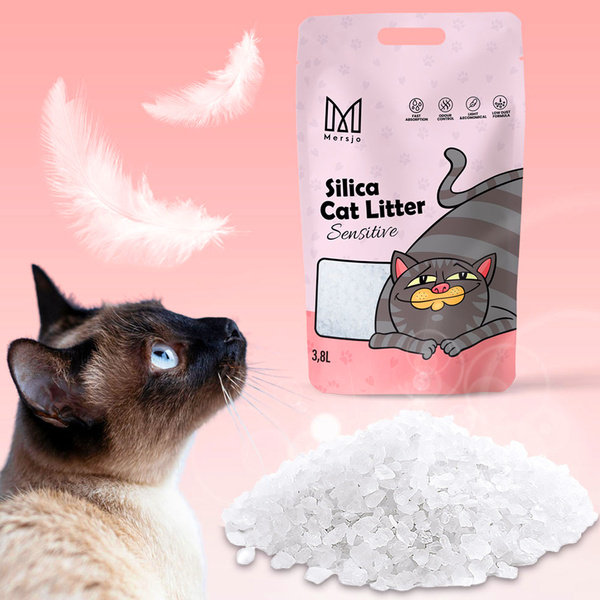 Mersjo Sensitive silikónová podstielka pre mačky 5x3,8L
