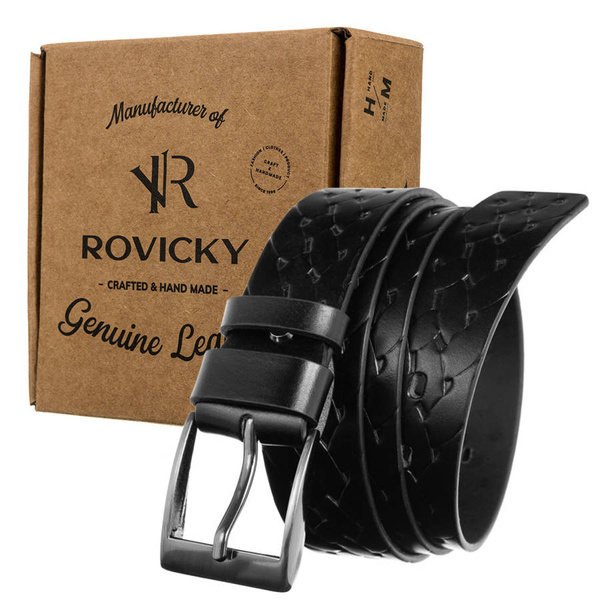 Kožený pánsky oblekový opasok s prackou