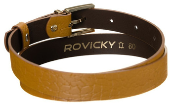 Zaujímavý dámsky kožený opasok so zlatou prackou, zvierací motív