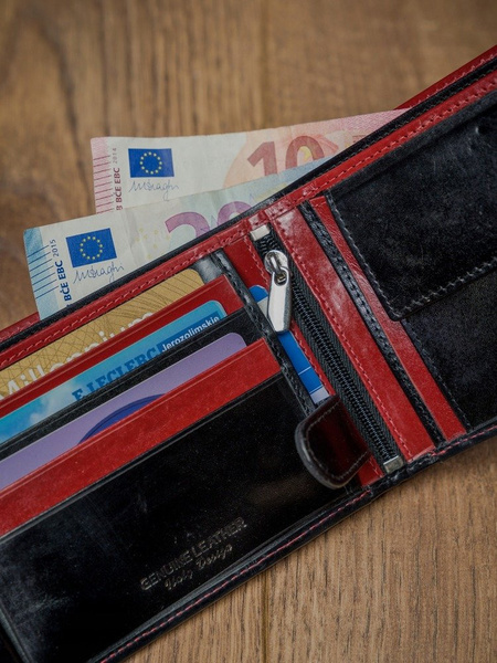 Horizontálna, dvojfarebná peňaženka z prírodnej kože, RFID ochrana