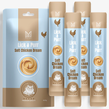 Pochúťka pre mačky – Lick & Purr: Soft Chicken Dream Mersjo 60g