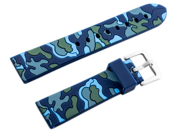 Gumový remienok na hodinky U13 - Granát-Camo - 24mm