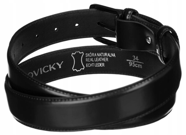 Široký pánsky kožený opasok s tradičnou prackou