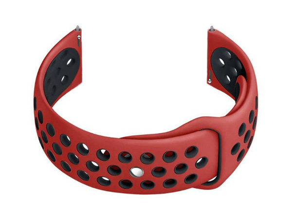 Gumový remienok pre Smartwatch U11 - Červený/Čierny - 20 mm