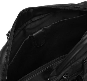 Rozšírená unisex taška na notebook z prírodnej kože