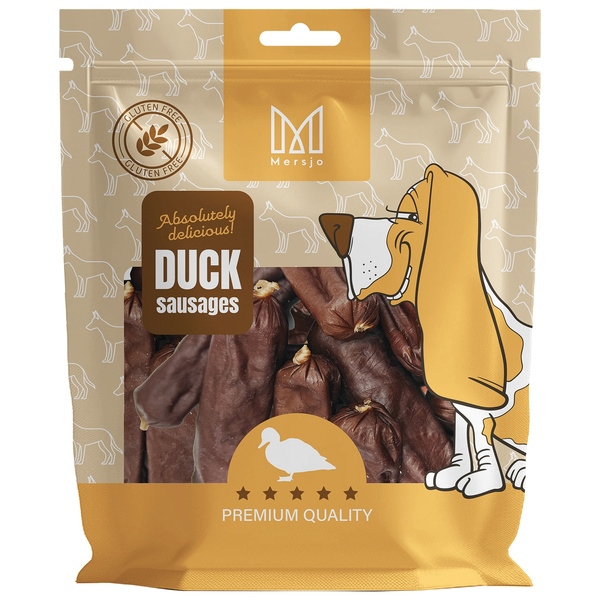 Pochúťka pre psov - Mersjo kačacie párky 500g