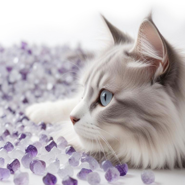 Mersjo Levanduľová silikónová podstielka pre mačky 5x3,8L