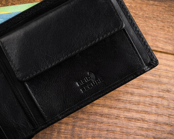 Veľká, kožená pánska peňaženka s RFID systémom