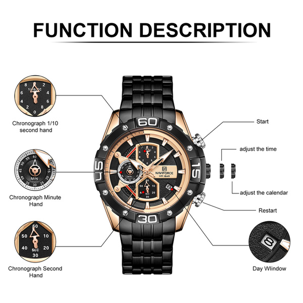 Pánske hodinky Nf8018 - Chronograf (Zn122c) + krabička