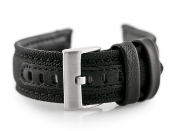 Kožený remienok na hodinky W34 - Premium - Black/Black - 26 mm