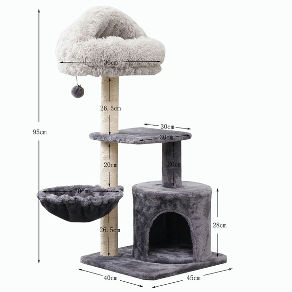 Škrabadlo pre mačky, domček, posteľ Penthouse 95 cm