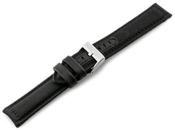 Kožený remienok na hodinky W34 - Premium - Black/Black - 20 mm