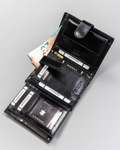 Veľká, kožená pánska peňaženka s RFID systémom