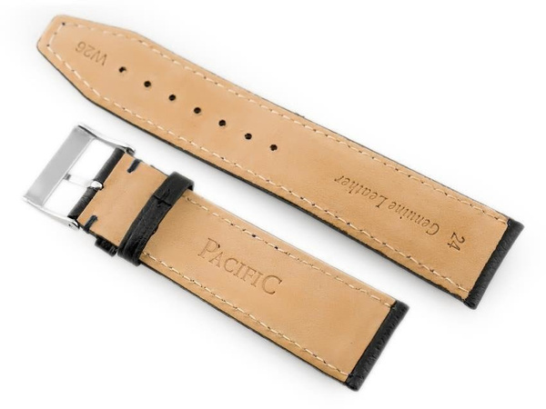 Kožený remienok na hodinky W26 - Premium - Black - 20 mm