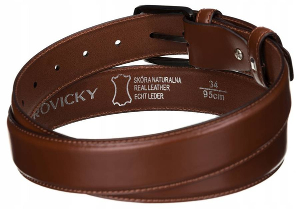 Široký pánsky kožený opasok s tradičnou prackou