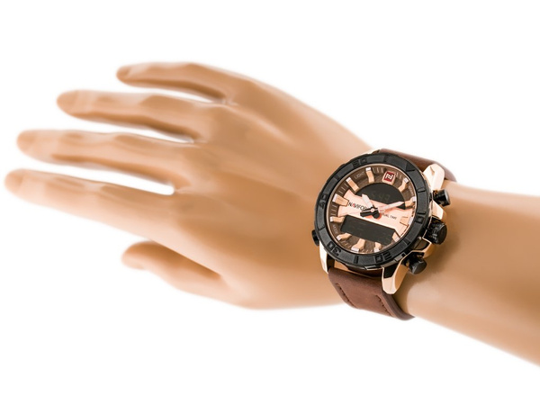 Pánske hodinky - Nf9114 (Zn046e) - Hnedé/Rosegold