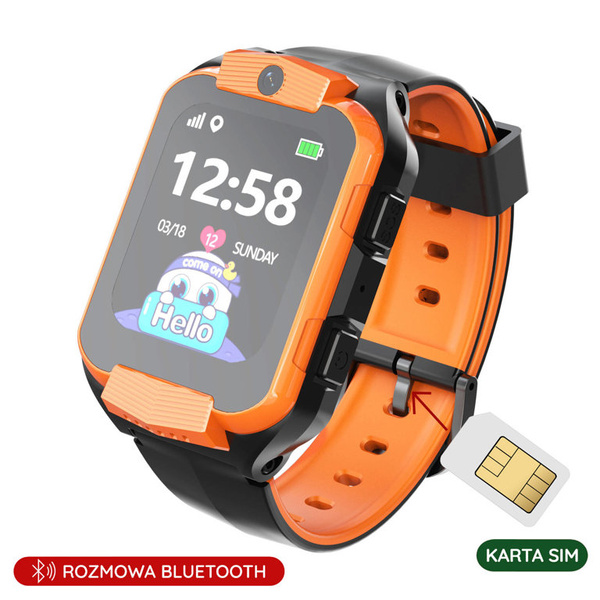 Inteligentné hodinky pre deti od 32 do 3 rokov – oranžová/čierna (Sy028c)